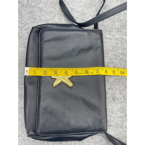 Paloma Picasso Made in Italy Navy Blue Leather Gold Hardware Crossbody Purse - Picture 7 of 16